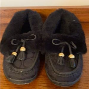 Black Coach slipper shoes